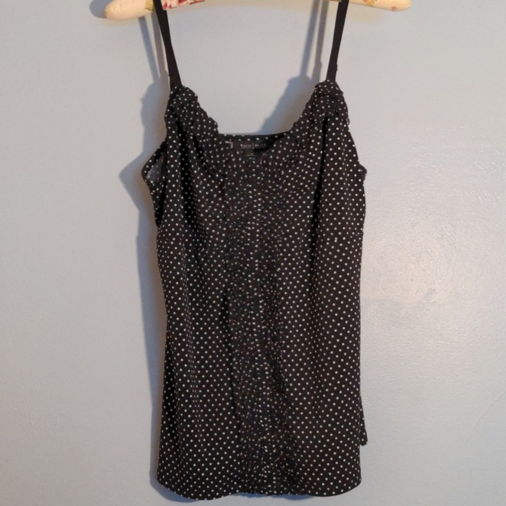 WHBM XL polkadot ruffle front cami